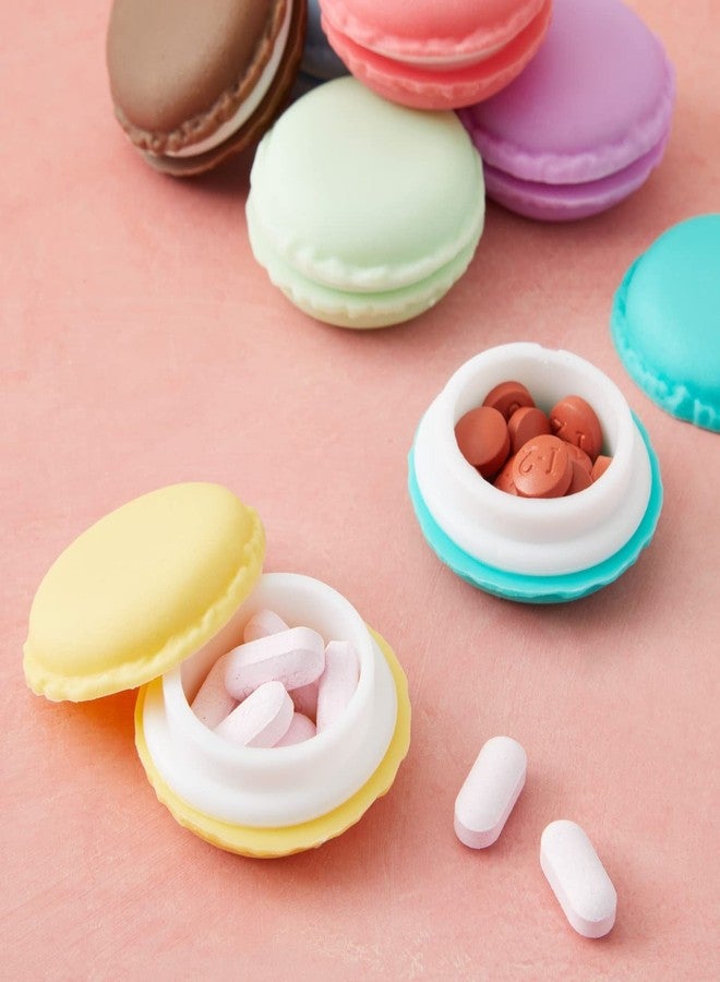 Juvale Macaron Pill Case - Macaron Jewelry Holder & Pill Box - Durable Mini Plastic Containers with Lids - 8 Colors, 1.7 in - Pack of 16 - Image 4